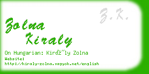 zolna kiraly business card